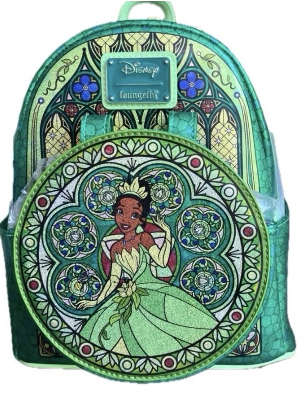 Loungefly Disney Princess and the Frog Tiana Stained Glass Mini Backpack NWT - Picture 2 of 8